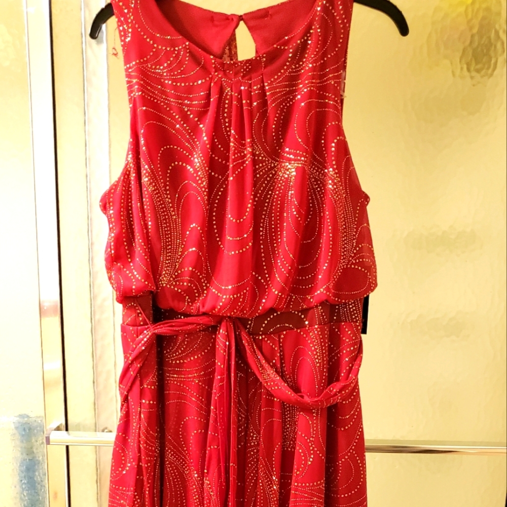 NWT Shelby Nites Beautiful Multicolored Sleeveless Gown; Maxi, Lined; Sz 14; $85